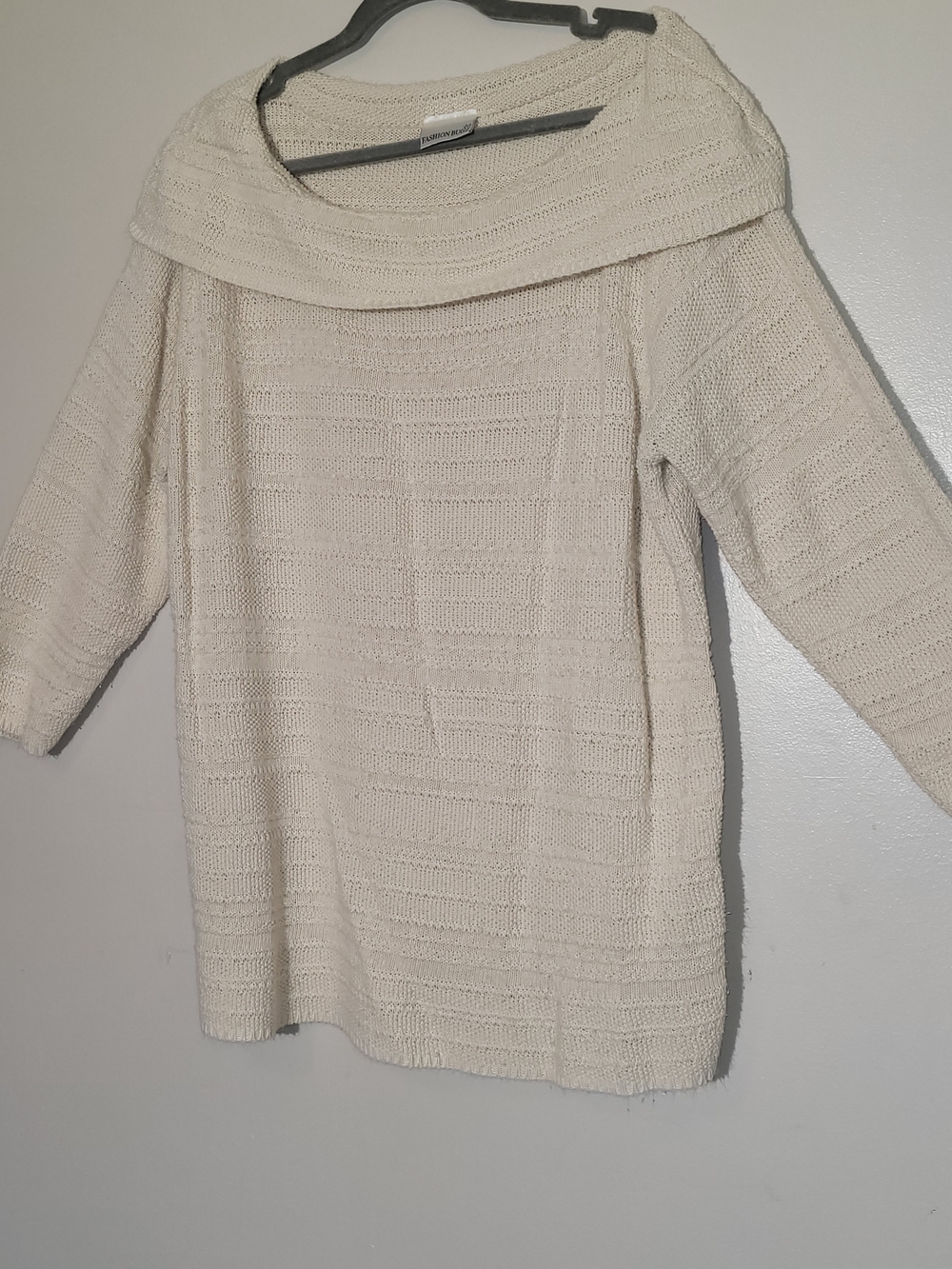 Fashion Bug Cream Off-Shoulder Cowl Neck Sweater